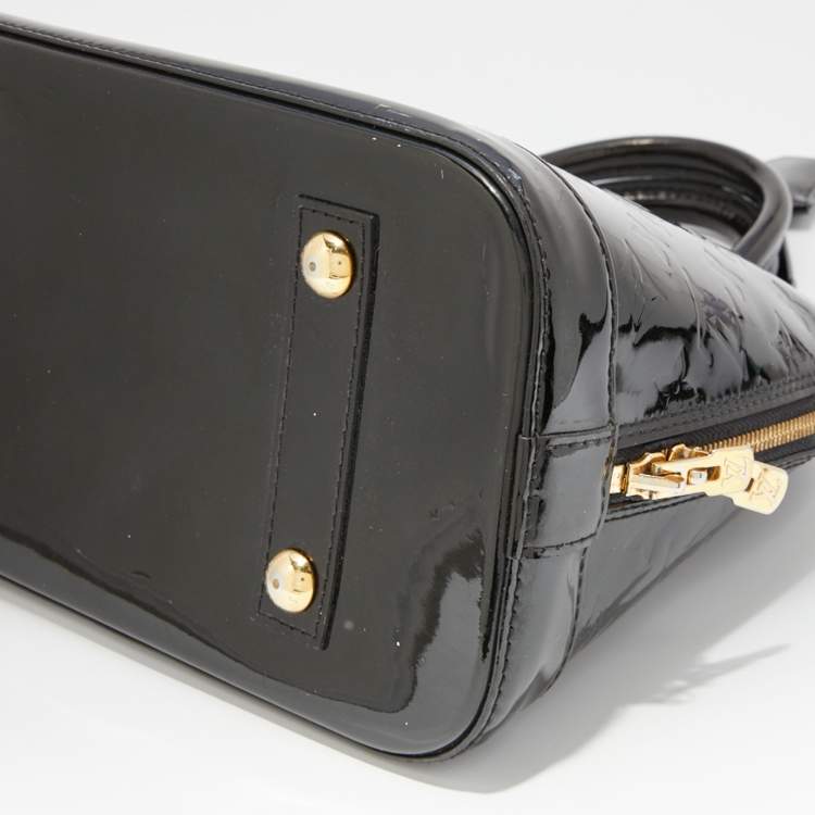 Pre Owned Louis Vuitton Black Monogram Vernis Alma PM Bag