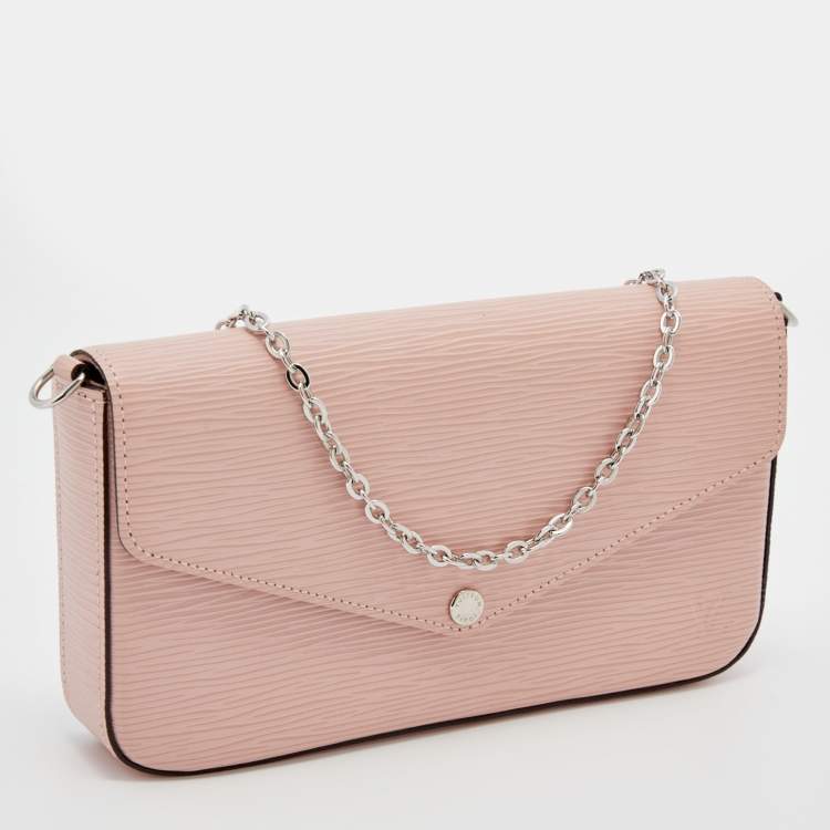 Pre Owned Louis Vuitton Rose Ballerine Epi Leather Pochette Felicie Bag