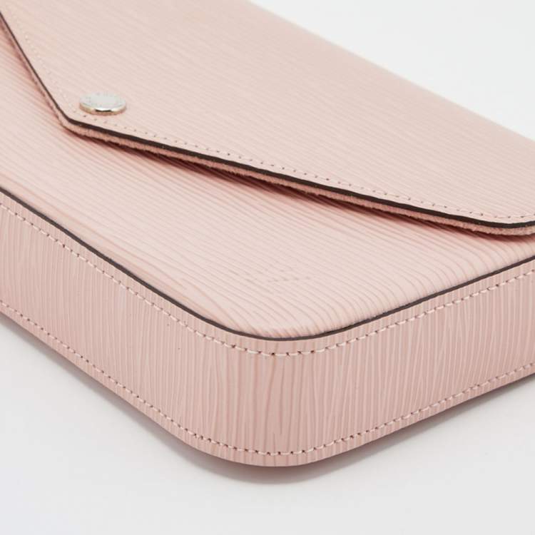 Pre Owned Louis Vuitton Rose Ballerine Epi Leather Pochette Felicie Bag
