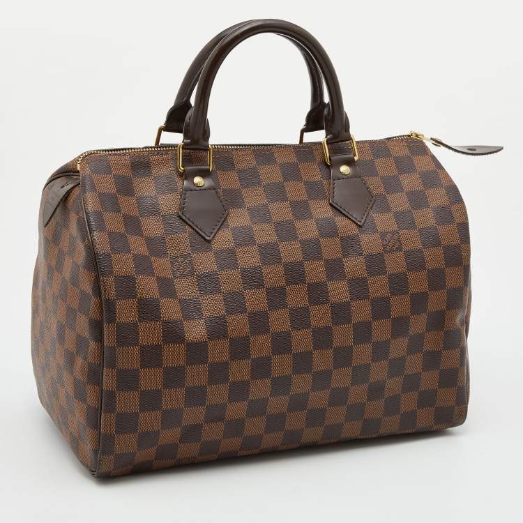 Pre Owned Louis Vuitton Damier Ebene Canvas Speedy 30 Bag