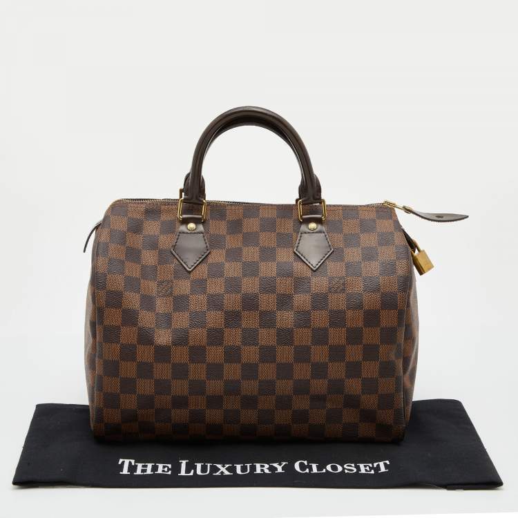 Pre Owned Louis Vuitton Damier Ebene Canvas Speedy 30 Bag