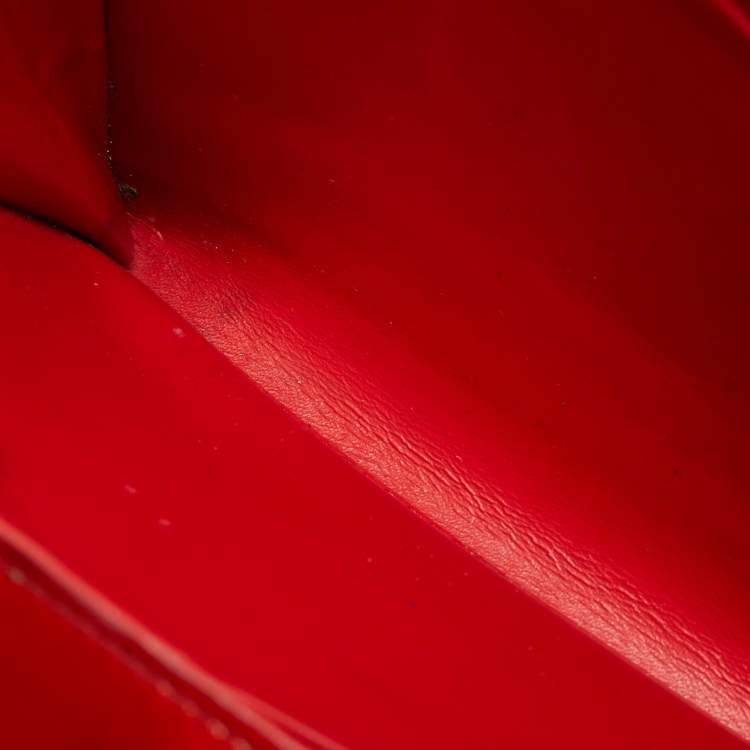 Pre Owned Louis Vuitton Red Monogram Vernis Sarah Wallet