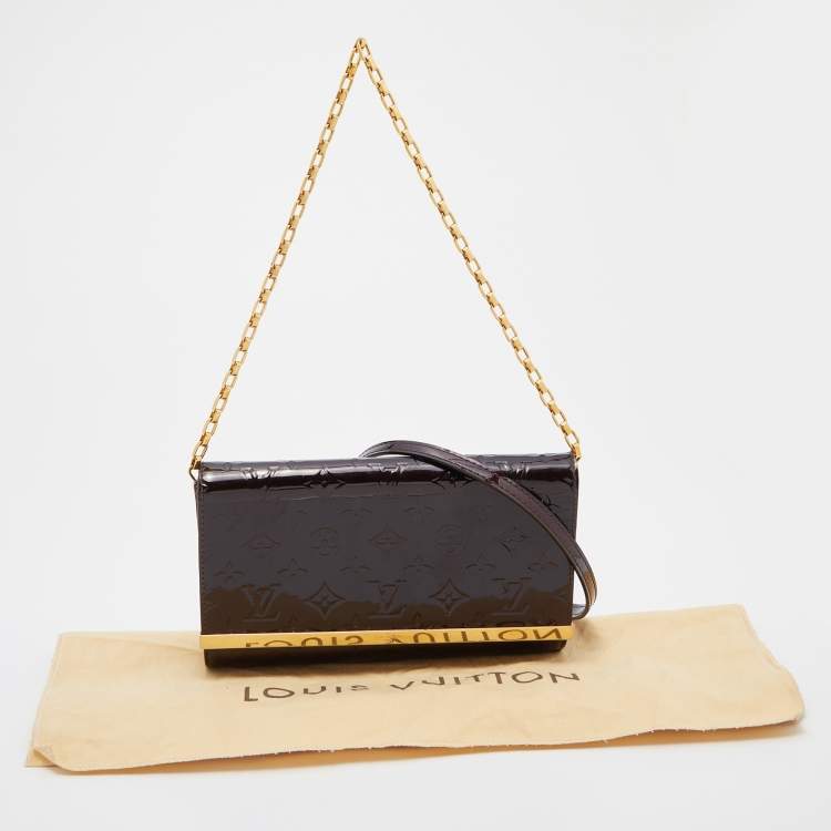 Pre Owned Louis Vuitton Amarante Monogram Vernis Ana Chain Clutch