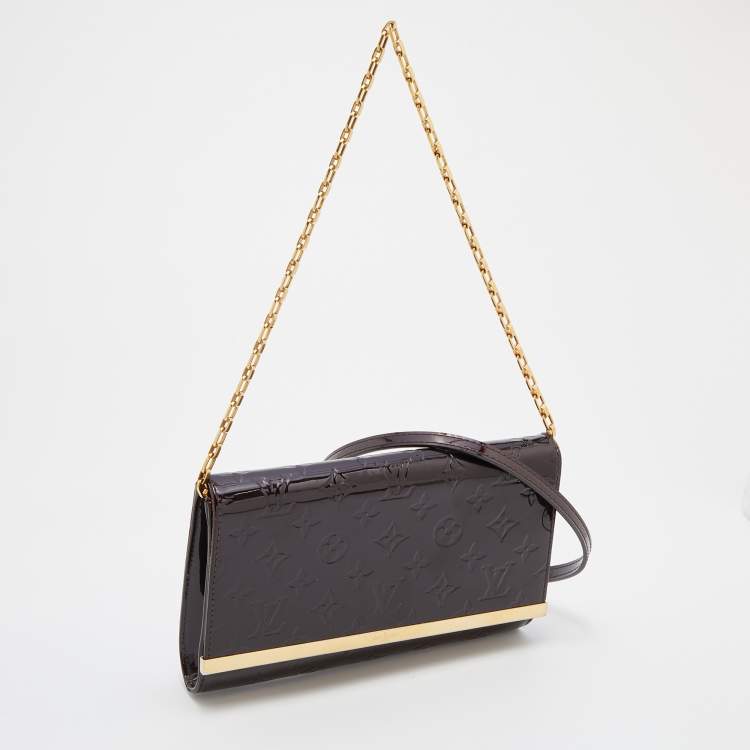 Pre Owned Louis Vuitton Amarante Monogram Vernis Ana Chain Clutch
