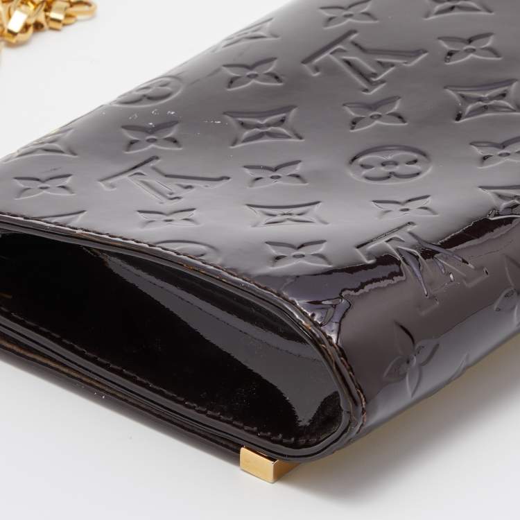 Pre Owned Louis Vuitton Amarante Monogram Vernis Ana Chain Clutch