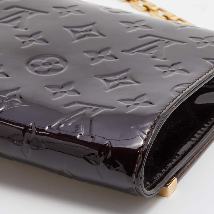 Pre Owned Louis Vuitton Amarante Monogram Vernis Ana Chain Clutch