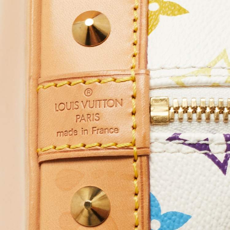 Pre Owned Louis Vuitton White/Multicolor Monogram Canvas Alma PM Bag