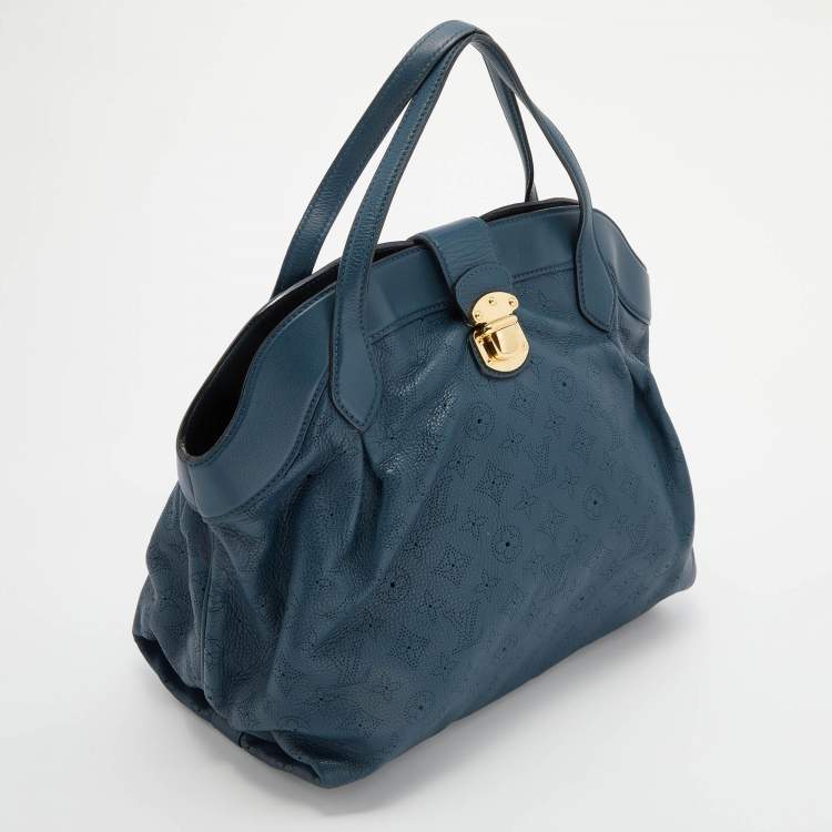 Pre Owned Louis Vuitton Marine Monogram Mahina Leather Cirrus MM Bag