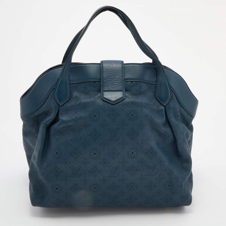 Pre Owned Louis Vuitton Marine Monogram Mahina Leather Cirrus MM Bag