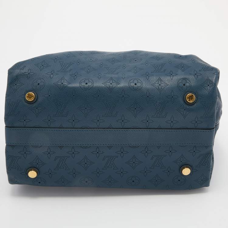 Pre Owned Louis Vuitton Marine Monogram Mahina Leather Cirrus MM Bag