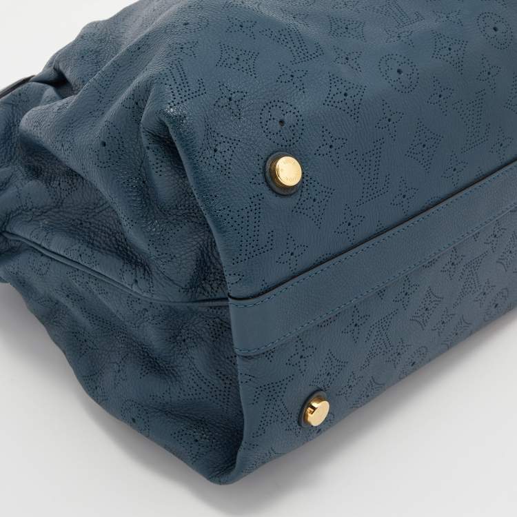 Pre Owned Louis Vuitton Marine Monogram Mahina Leather Cirrus MM Bag