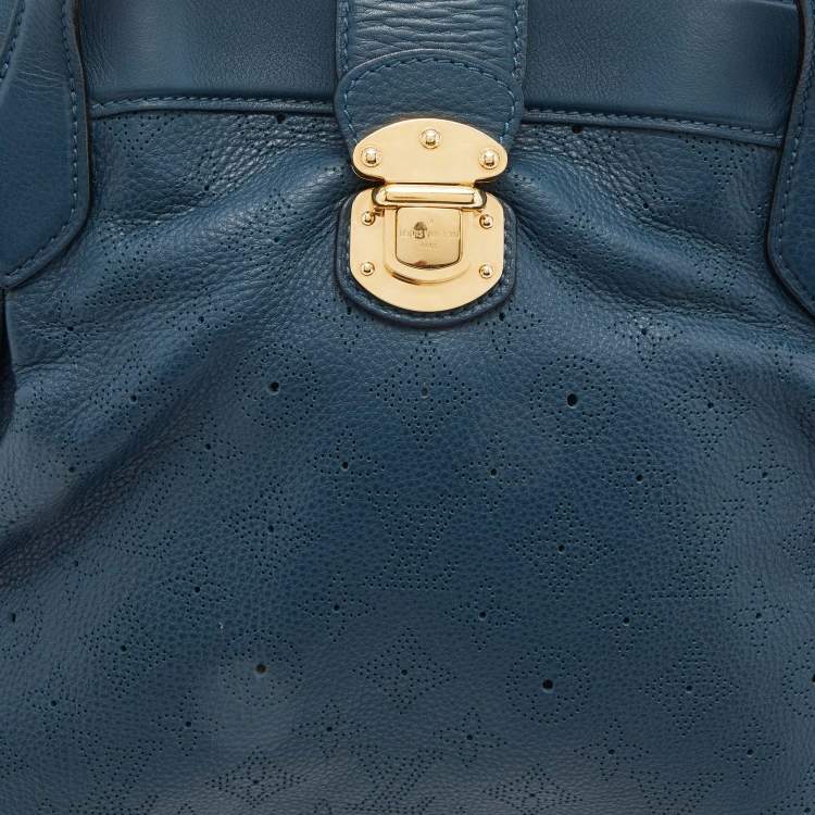 Pre Owned Louis Vuitton Marine Monogram Mahina Leather Cirrus MM Bag