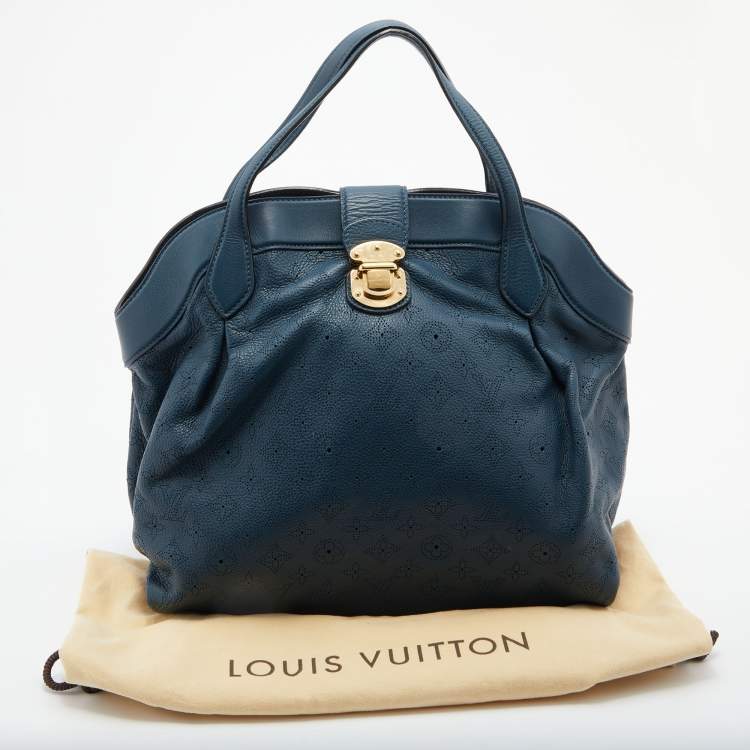 Pre Owned Louis Vuitton Marine Monogram Mahina Leather Cirrus MM Bag