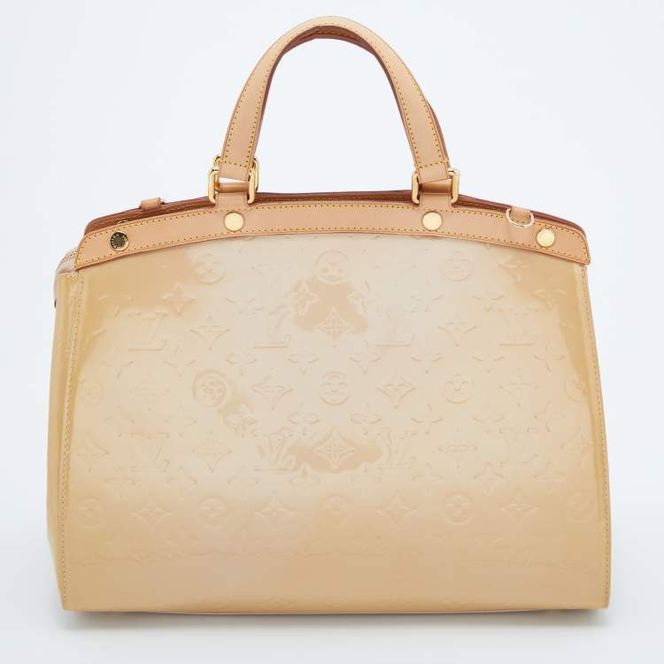 Pre Owned Louis Vuitton Rose Florentine Monogram Vernis Brea GM Bag