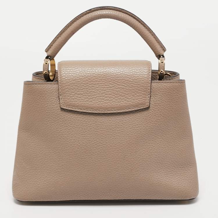 Pre Owned Louis Vuitton Beige Taurillon Leather Capucines BB Bag