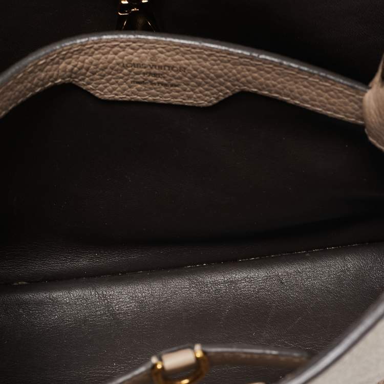 Pre Owned Louis Vuitton Beige Taurillon Leather Capucines BB Bag