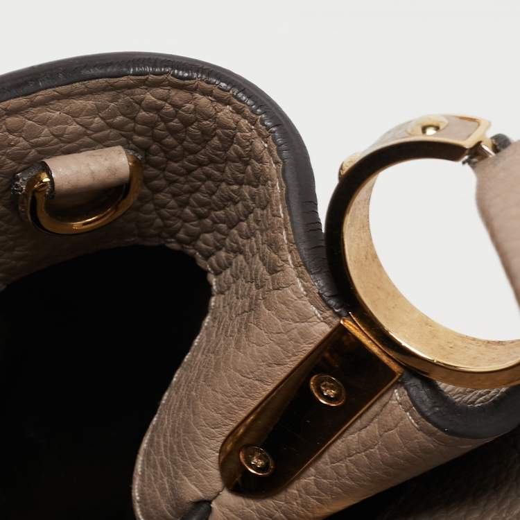 Pre Owned Louis Vuitton Beige Taurillon Leather Capucines BB Bag