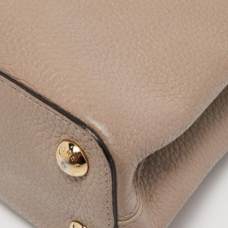 Pre Owned Louis Vuitton Beige Taurillon Leather Capucines BB Bag