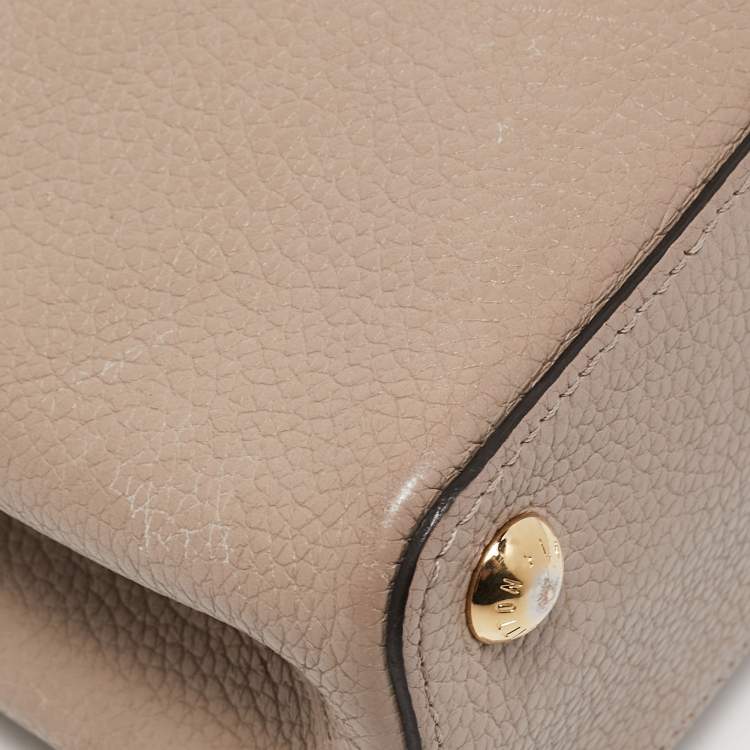 Pre Owned Louis Vuitton Beige Taurillon Leather Capucines BB Bag