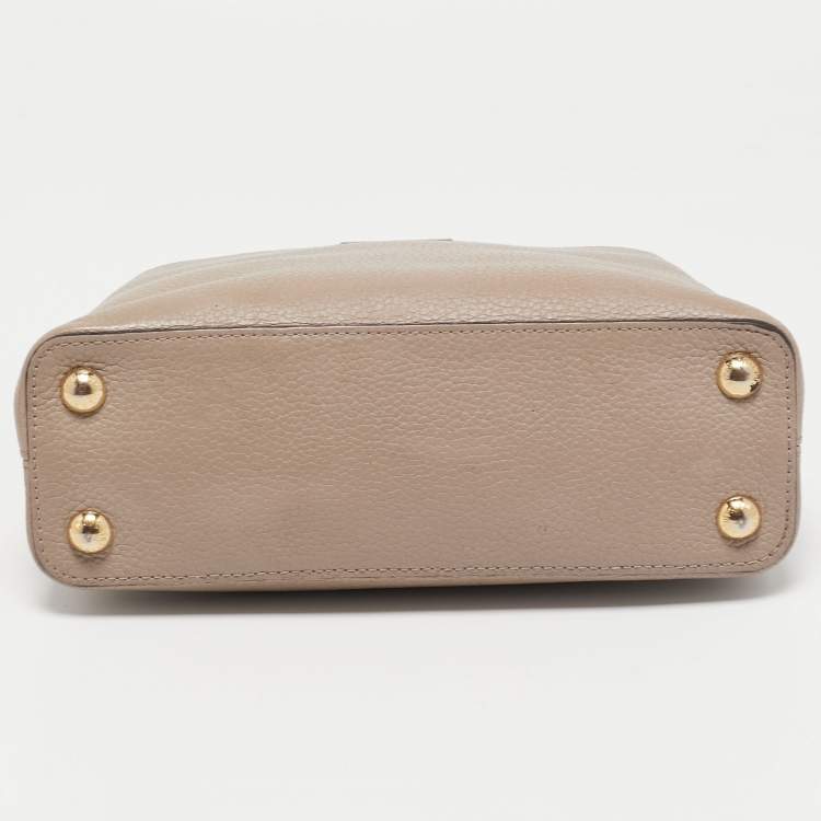 Pre Owned Louis Vuitton Beige Taurillon Leather Capucines BB Bag
