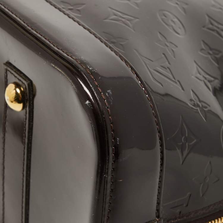 Pre Owned Louis Vuitton Amarante Monogram Vernis Alma GM Bag