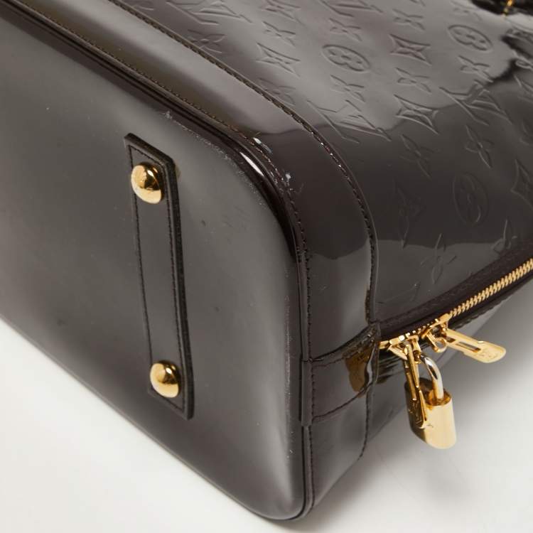 Pre Owned Louis Vuitton Amarante Monogram Vernis Alma GM Bag