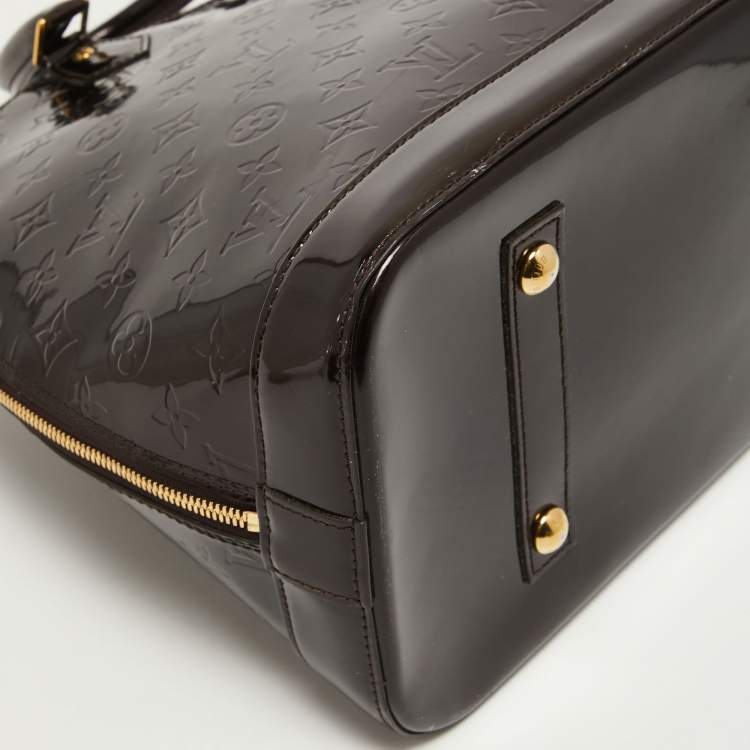 Pre Owned Louis Vuitton Amarante Monogram Vernis Alma GM Bag
