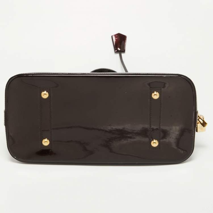 Pre Owned Louis Vuitton Amarante Monogram Vernis Alma GM Bag