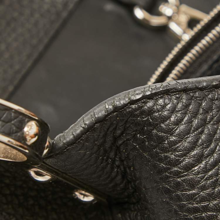 Pre Owned Louis Vuitton Black Taurillon Leather Capucines MM Bag