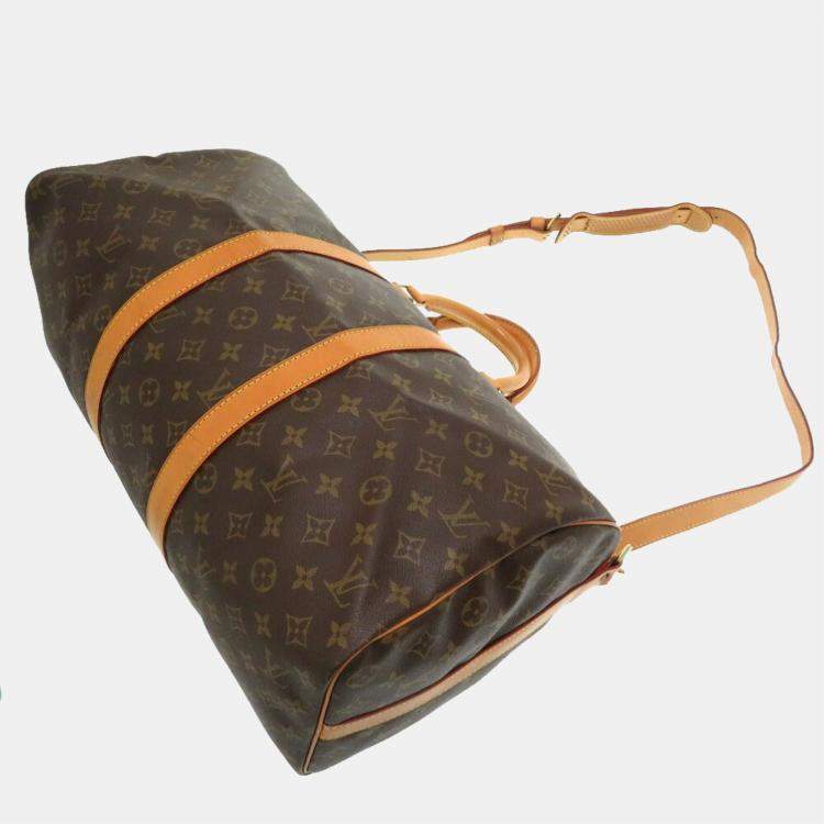 Pre Owned Louis Vuitton Monogram Keepall Bandouliere 45 Boston Bag