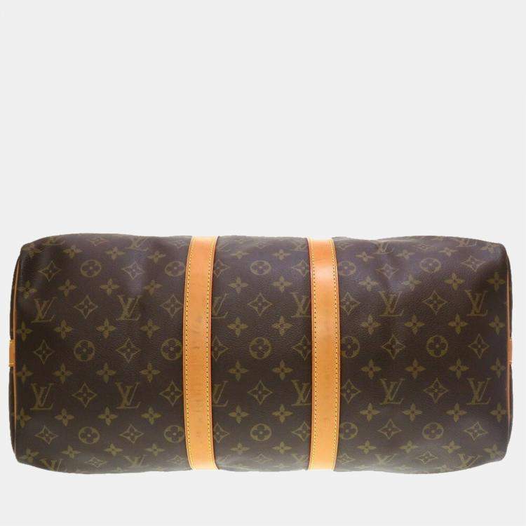 Pre Owned Louis Vuitton Monogram Keepall Bandouliere 45 Boston Bag