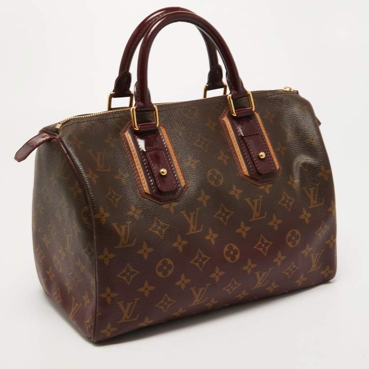 Pre Owned Louis Vuitton Bordeaux Monogram Canvas Mirage Speedy 30 Bag 