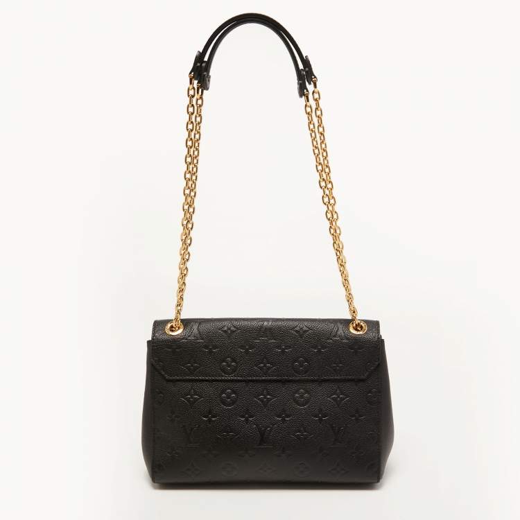 Pre Owned Louis Vuitton Noir Monogram Empreinte Leather Vavin PM Bag