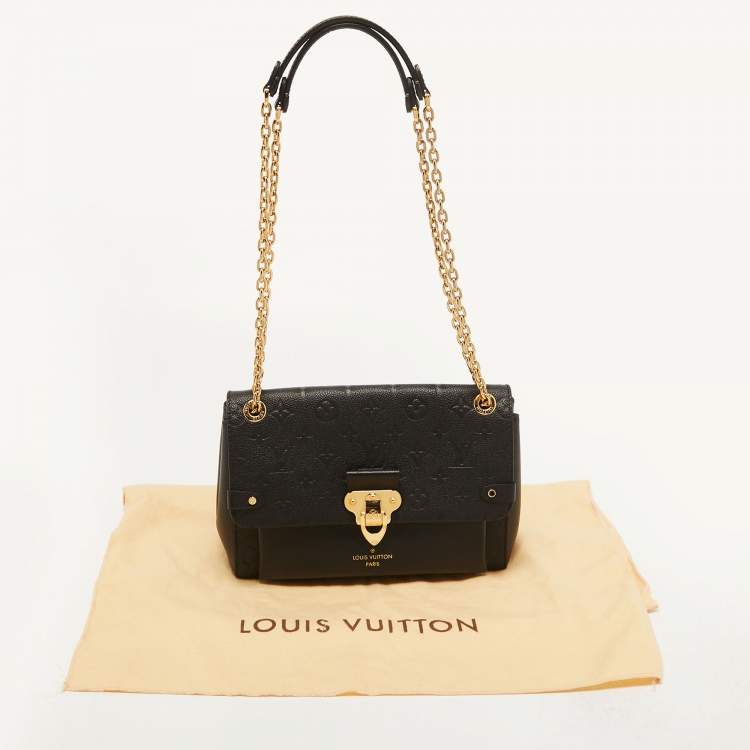 Pre Owned Louis Vuitton Noir Monogram Empreinte Leather Vavin PM Bag
