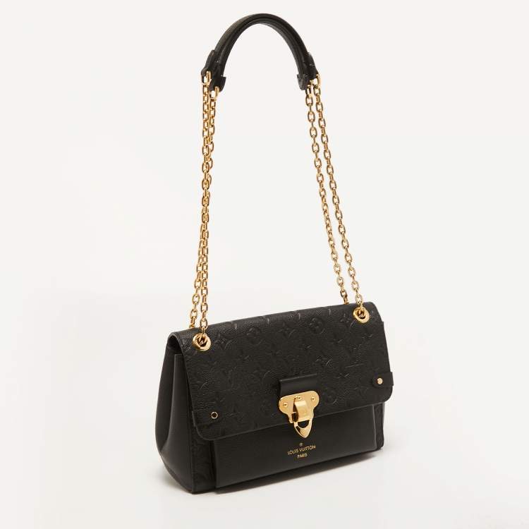 Pre Owned Louis Vuitton Noir Monogram Empreinte Leather Vavin PM Bag