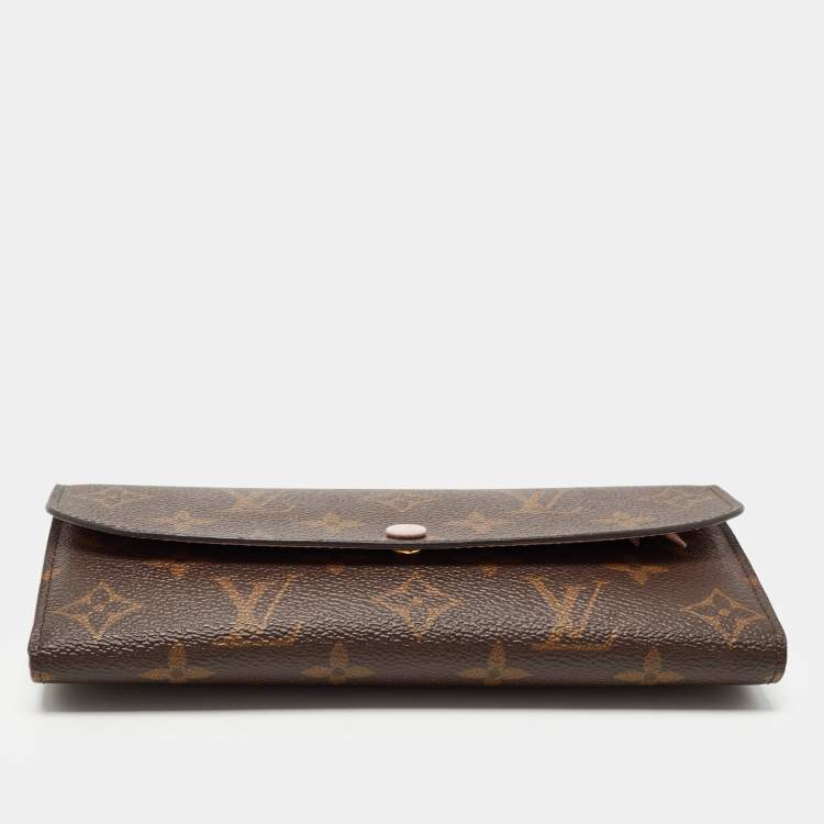 Pre Owned Louis Vuitton Rose Ballerine Monogram Canvas Emilie Wallet