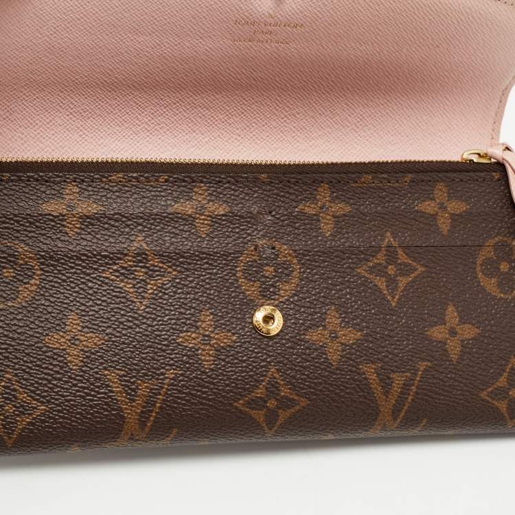 Pre Owned Louis Vuitton Rose Ballerine Monogram Canvas Emilie Wallet