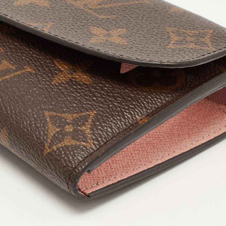 Pre Owned Louis Vuitton Rose Ballerine Monogram Canvas Emilie Wallet