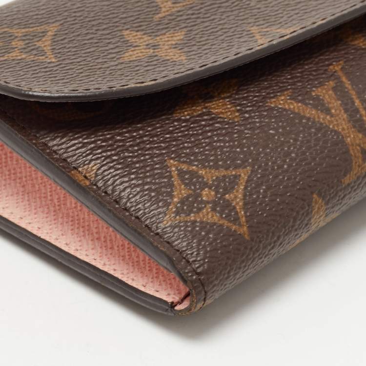 Pre Owned Louis Vuitton Rose Ballerine Monogram Canvas Emilie Wallet