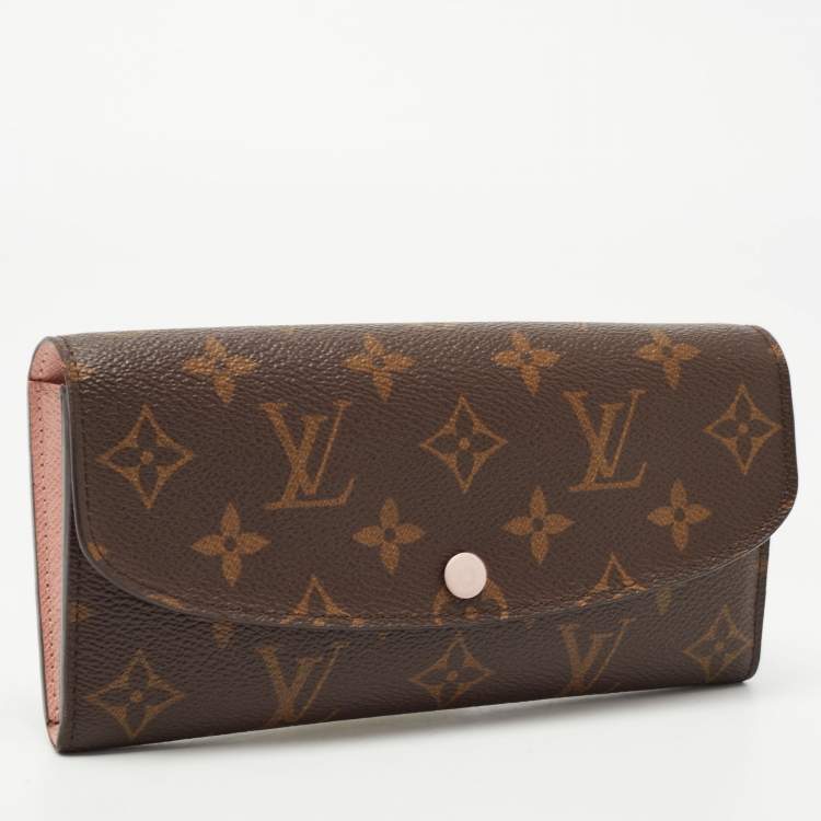 Pre Owned Louis Vuitton Rose Ballerine Monogram Canvas Emilie Wallet
