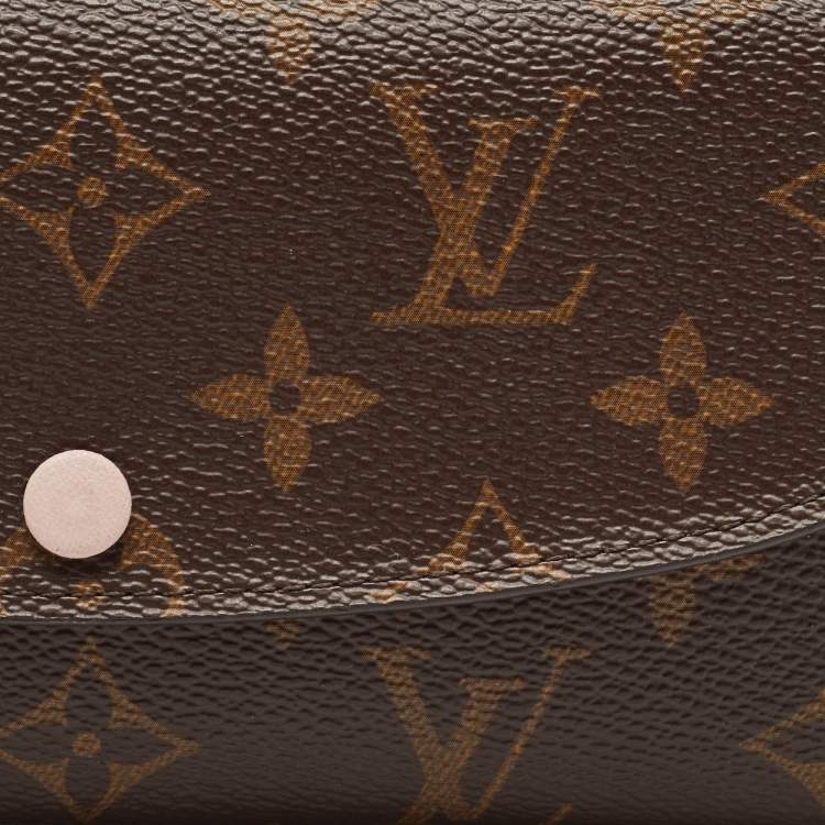 Pre Owned Louis Vuitton Rose Ballerine Monogram Canvas Emilie Wallet