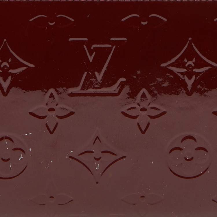 Pre Owned Louis Vuitton Griotte Monogram Vernis Zippy Wallet