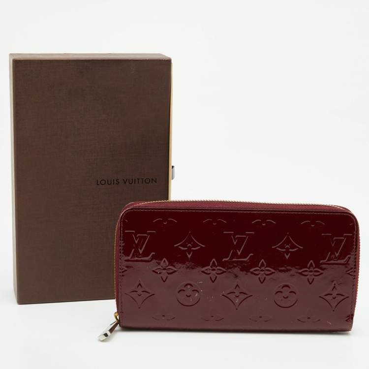 Pre Owned Louis Vuitton Griotte Monogram Vernis Zippy Wallet