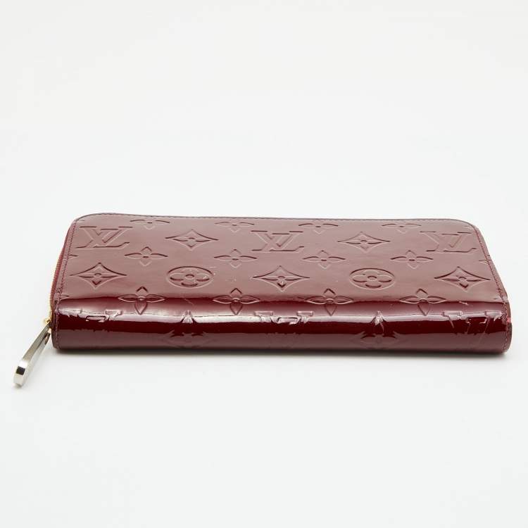 Pre Owned Louis Vuitton Griotte Monogram Vernis Zippy Wallet