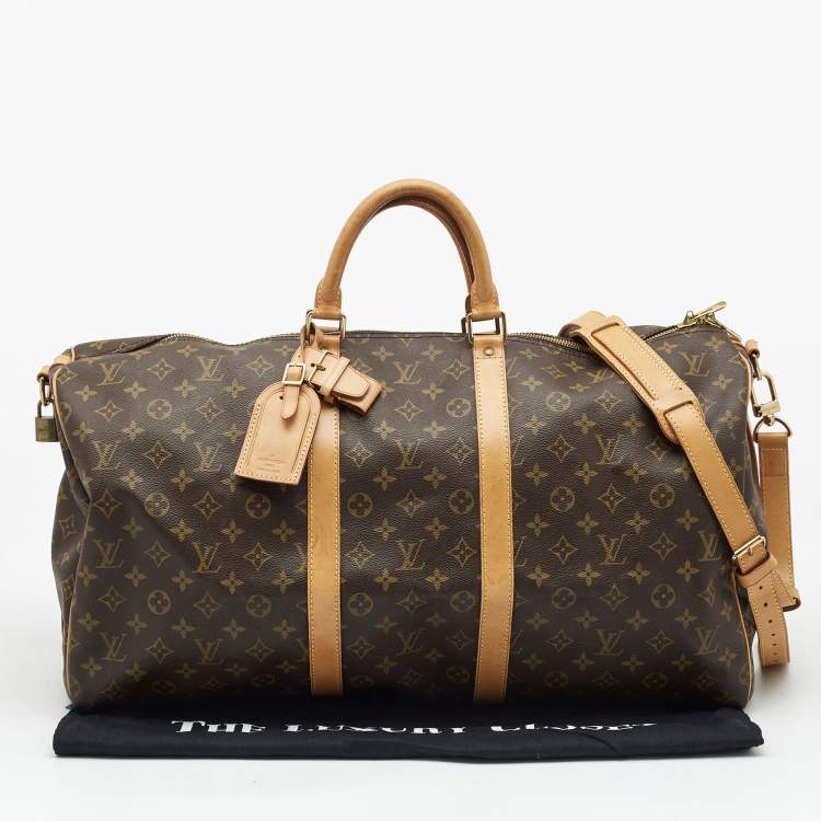 Pre Owned Louis Vuitton Monogram Canvas Keepall Bandouliere 55 Bag