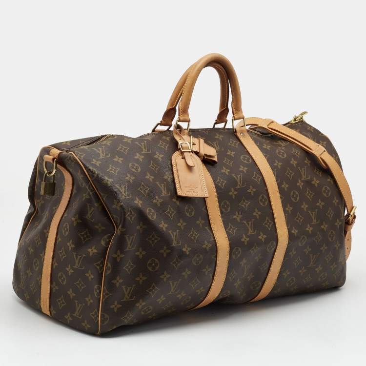Pre Owned Louis Vuitton Monogram Canvas Keepall Bandouliere 55 Bag