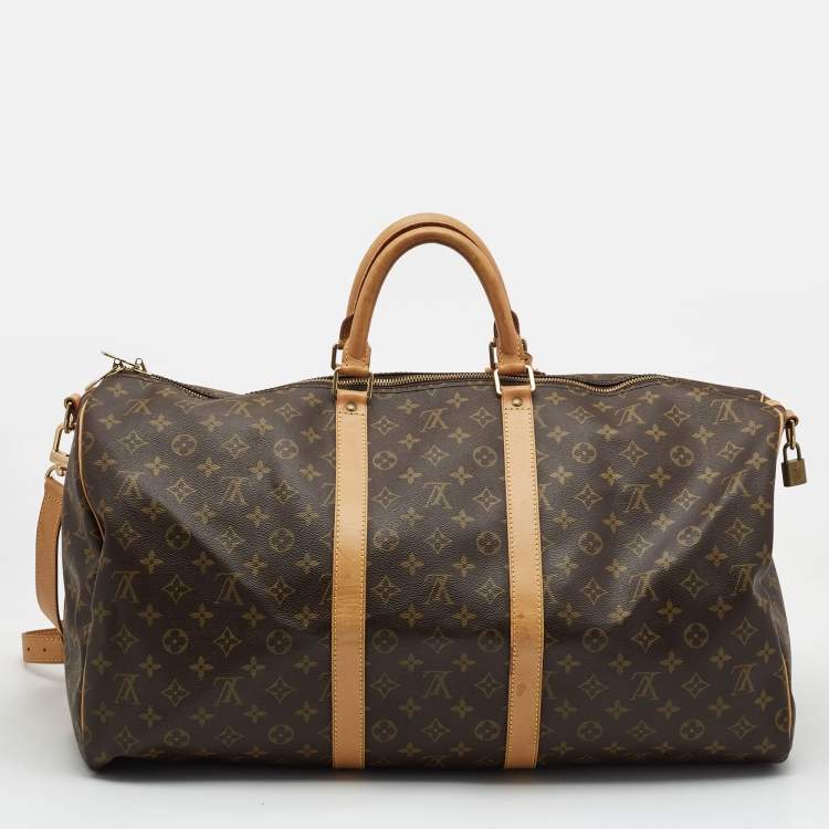 Pre Owned Louis Vuitton Monogram Canvas Keepall Bandouliere 55 Bag