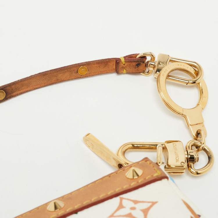 Pre Owned Louis Vuitton White Monogram Multicolore Canvas Pochette Accessories