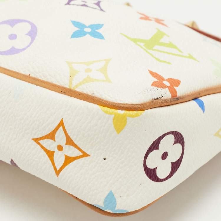 Pre Owned Louis Vuitton White Monogram Multicolore Canvas Pochette Accessories