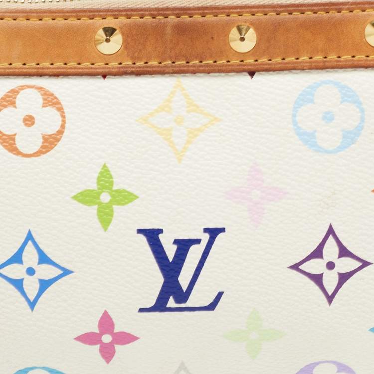 Pre Owned Louis Vuitton White Monogram Multicolore Canvas Pochette Accessories